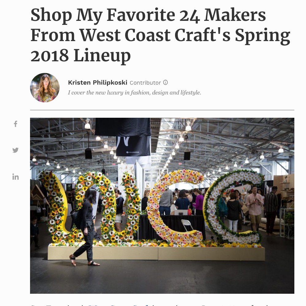 Forbes: Shop My Favorite 24 Makers From West Coast Craft